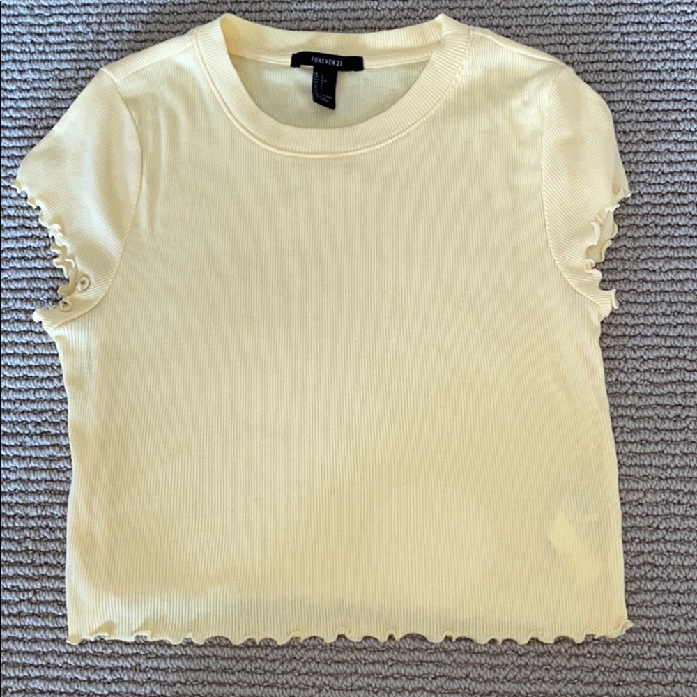 Forever 21 light yellow crop top